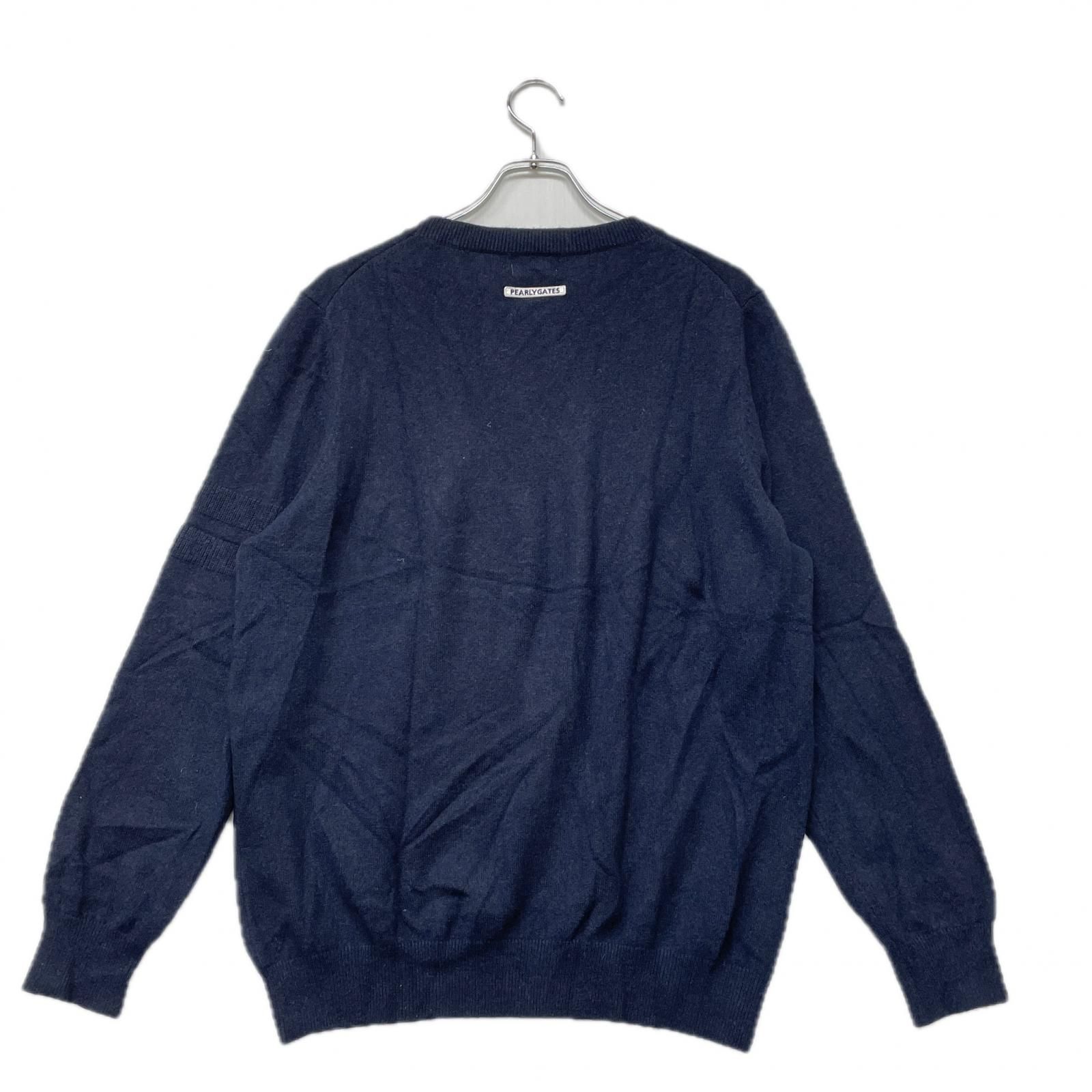 メンズ パーリーゲイツ PEARLY GATES ニット 6 LL 紺 ネイビー 長袖 クルーネック カシミヤ100％