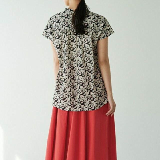 PONT DE CHALONS ポンデシャロン リーフプリントブラウス T