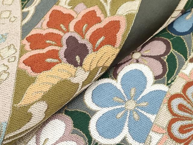 西陣おおば白陵苑大庭六通柄袋帯(仕立て上がり)