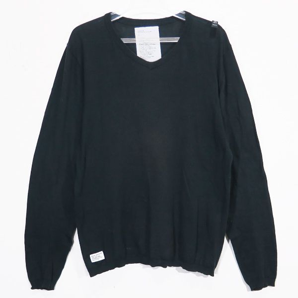 WTAPS ダブルタップス 11AW DECK CREW-V/SWEATER.COTTON 111MADT-KNM05 