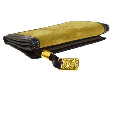 超美品 節約 ロエベ LOEWE L字ファスナー 三つ折り 財布 ブラウン