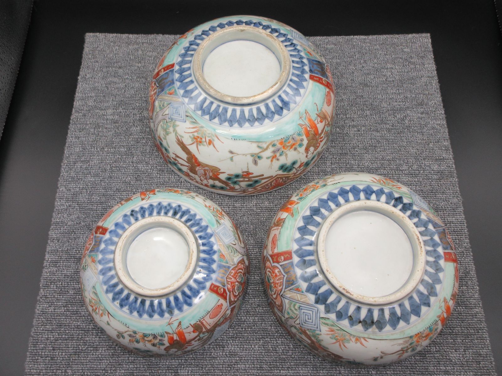 ☆陶器 陶磁器 古陶 古美術 時代物 伊万里 色絵 三つ鉢 盛鉢 鉢 大