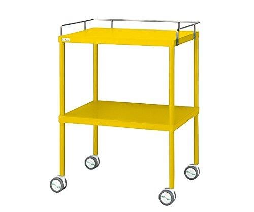 2営業日で発送 アズワン カラフル回診車 手摺付 イエロー 616×450×842mm