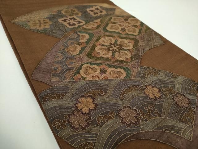 平和屋着物○西陣 中国三大刺繍 スワトウ刺繍 汕頭刺繍 総刺繍 太鼓柄