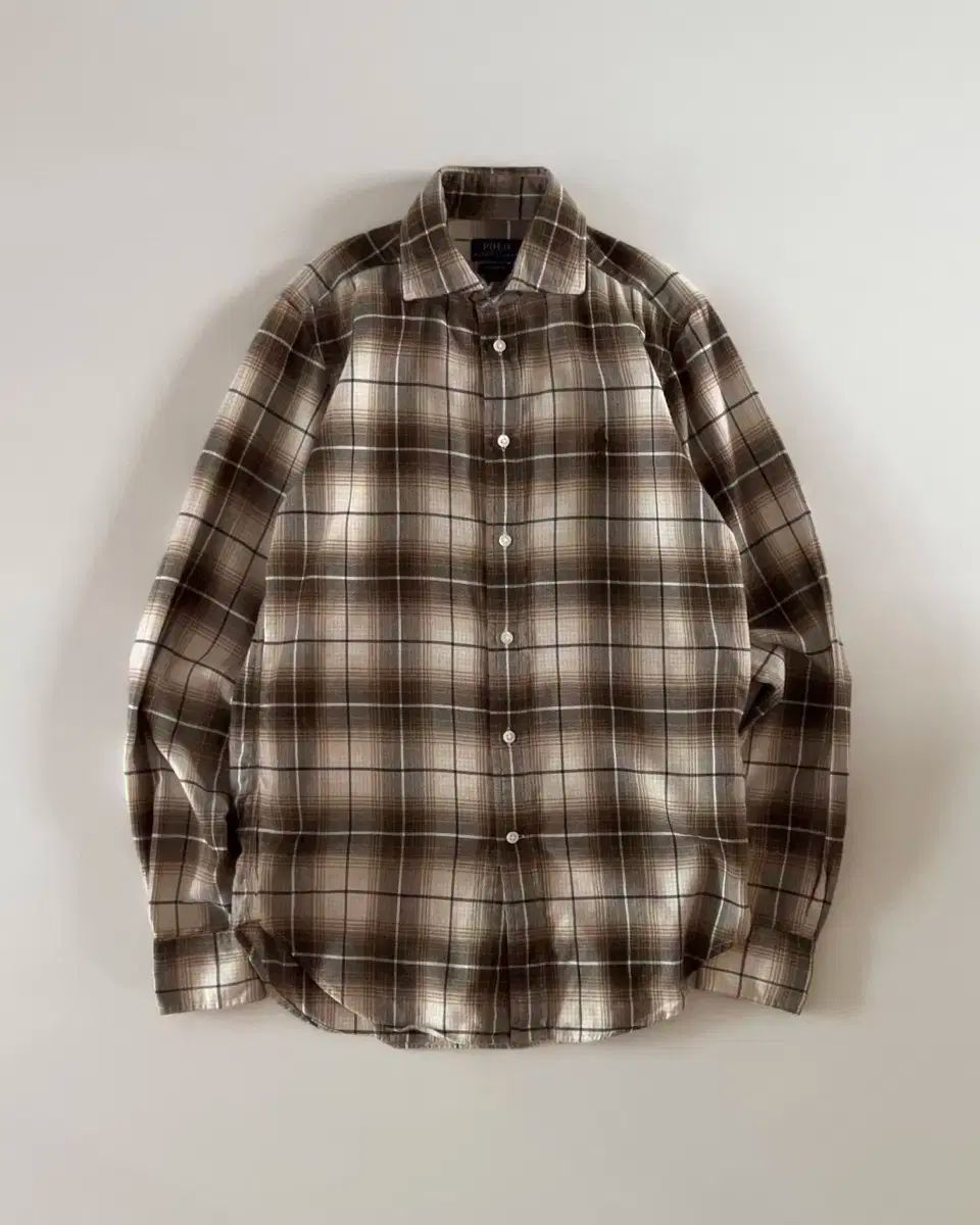 DANTON ダントン バンドカラーシャツ チェック柄 ベージュ サイズ38