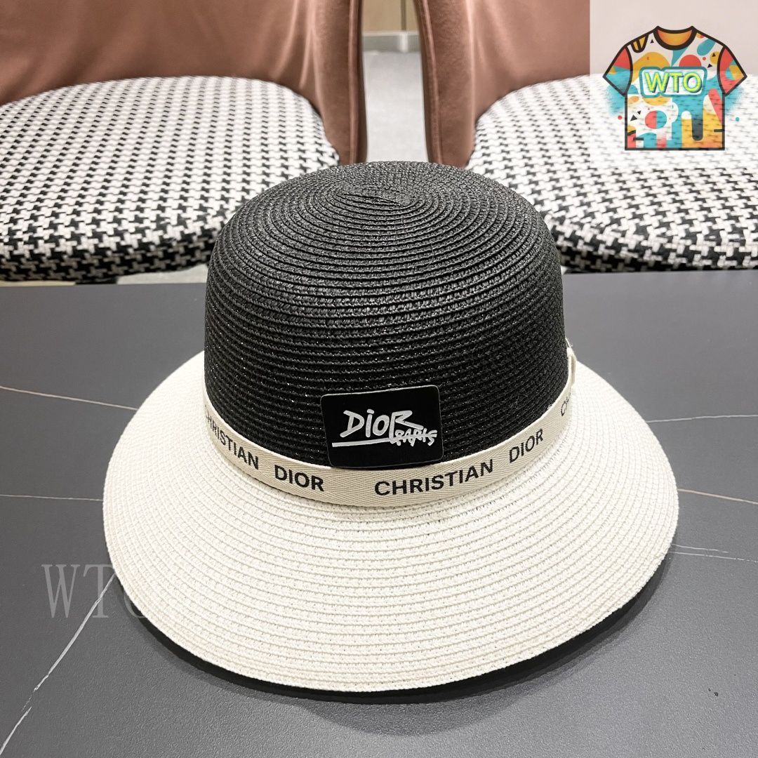 ディオール CRUISE2024 ハット ストロー ベージュ スレ DIOR Christian Dior（クリスチャンディオール）ストローハット