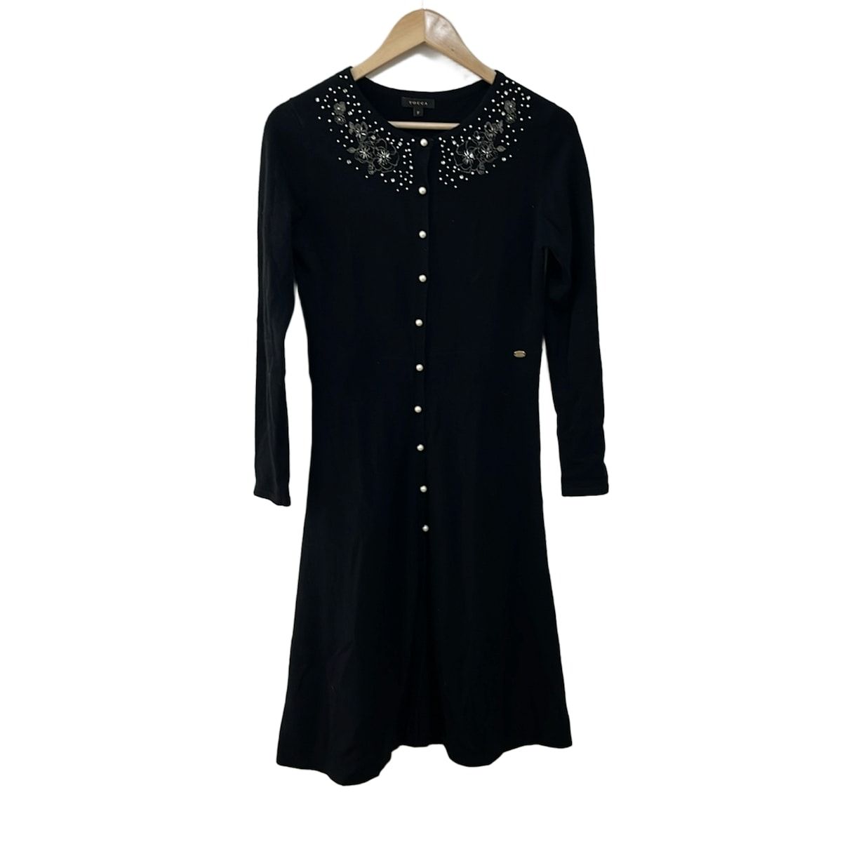 TOCCA 洗える 長袖ワンピース 4 ドット ブラック 黒 11号 L トッカ TOCCA 洗える 長袖ワンピース 4 ドット ブラック 黒 11号 L