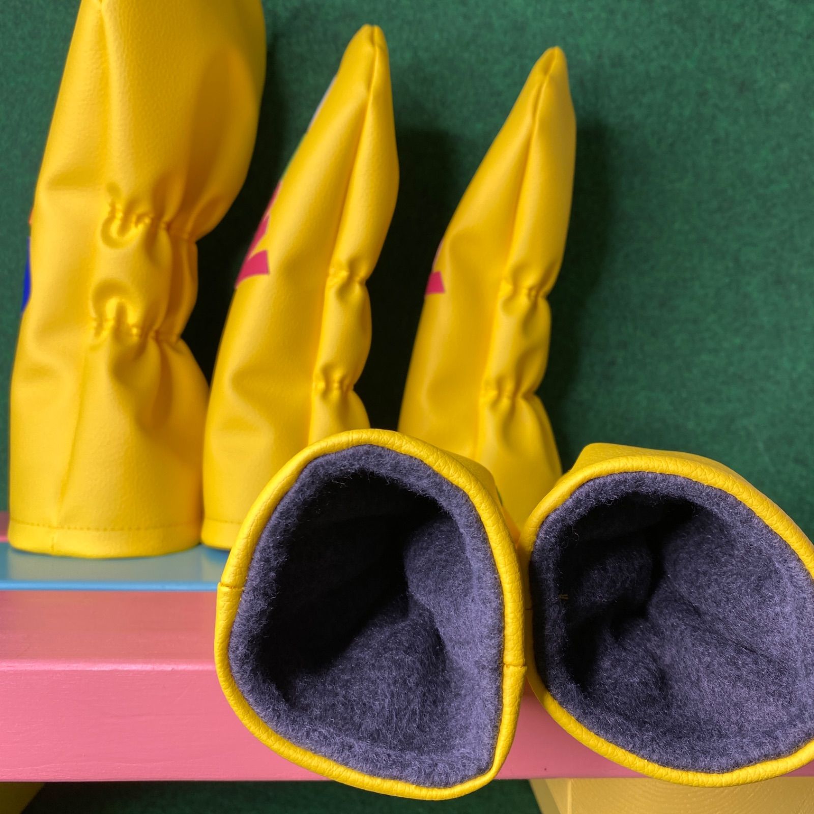 バラ売り可！【カラフル／イエロー】ハンドメイド ヘッドカバー ハンドメイド バラ売り可！【カラフル / イエロー】ゴルフクラブ