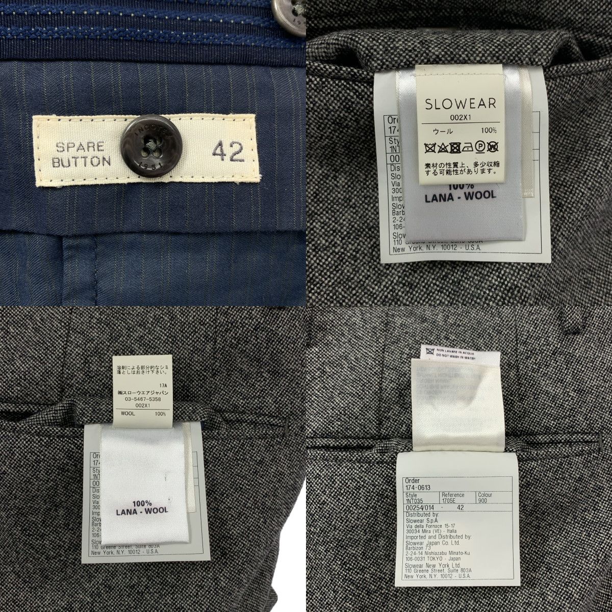 INCOTEX インコテックス サマーウール スラックス グレー パンツ 46 極