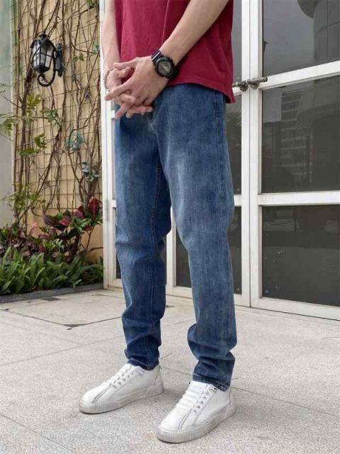メンズ ファッション 服 男性用 オシャレ シンプル 大人 かっこいい 大きいサイズ ストリート 紳士服 ゆったり レトロ ソフト ウォッシュ テーパード ワイド レッグ ジーンズ ストリート ヒップ ホップ 秋 ストレート パンツ 