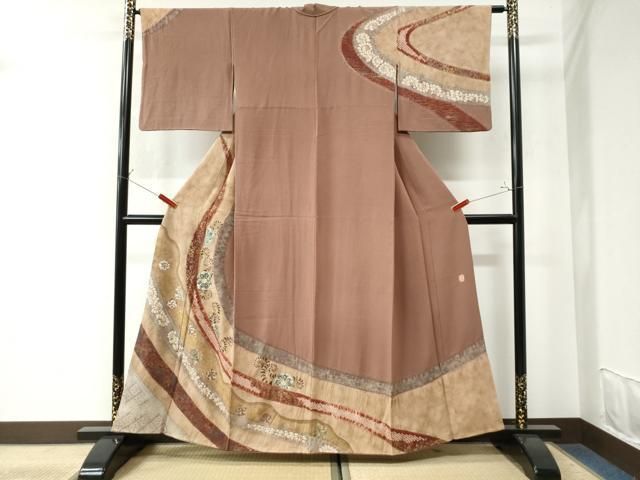 【滝泰】正絹　訪問着　絞り　落款　作家物 楽天市場】【中古】 訪問着 リサイクル 着物 正絹 袷 十日町 滝