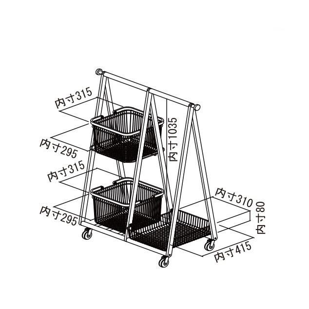 キャリーバスケットハンガーR グレー