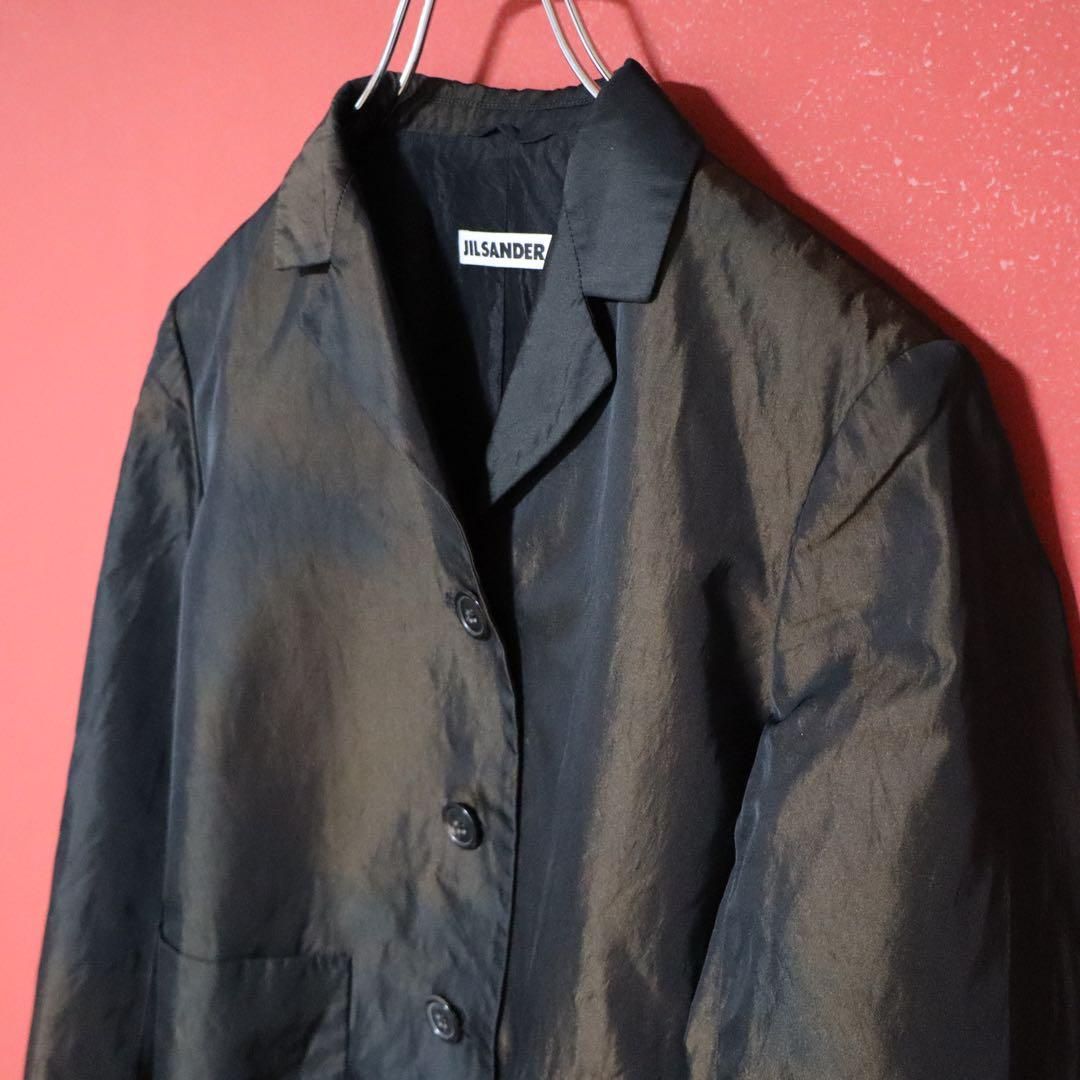 JIL SANDER シルクジャケット 38 ブラウン JIL SANDER シルク混 ブラウングラデーション テーラード