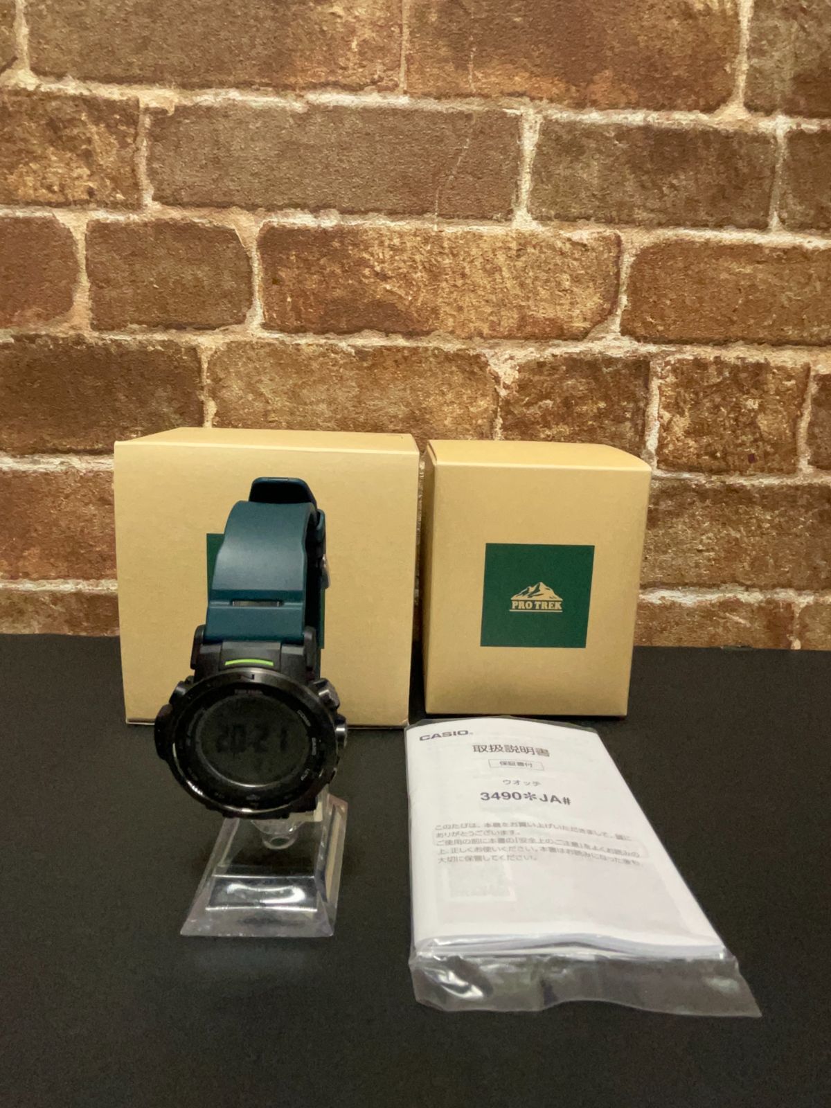 稼働品 CASIO カシオ PROTREK プロトレック Climber Line クライマーライン PRW-35Y-3JF バイオマスプラスチック タフソーラー 腕時計 ブラック グリーン _79