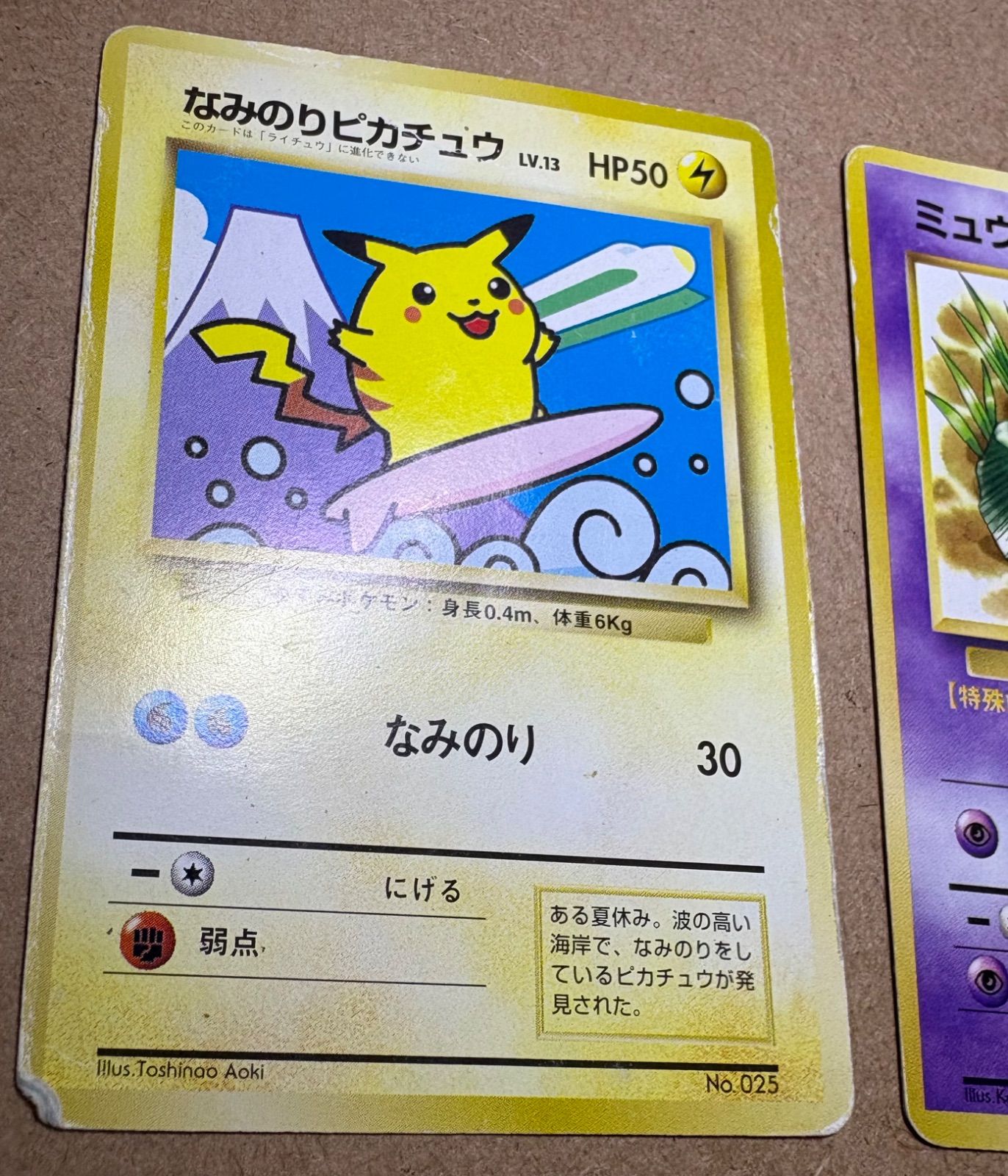 JRスタンプラリーのなみのりピカチュウ(富士山と新幹線)＆ミュウ(光沢