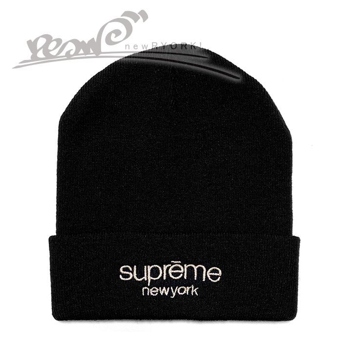 正規品　Supreme ニット帽　ビーニー　メタリックパッチ　ブラック　黒 送料無料 メンズ ニットキャップ ブラック Supreme シュプリーム