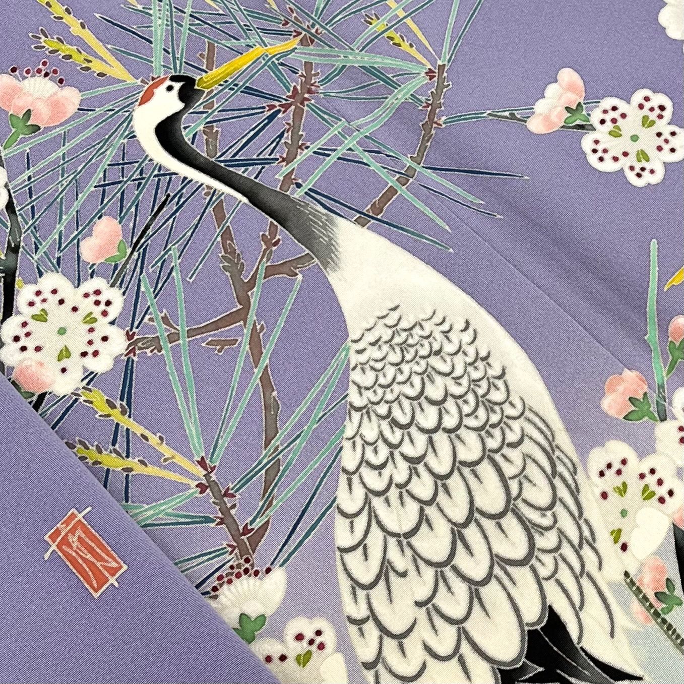 柿本一郎 本加賀友禅 色留袖 松竹梅 鶴 五つ紋 正絹 比翼仕立て A034