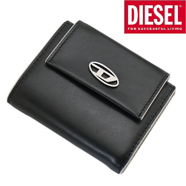 新品 ディーゼル DIESEL 二つ折り財布 ショートウォレット Dロゴ