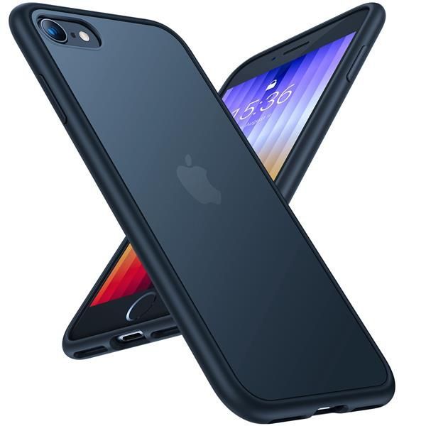iPhone se3 / se2 / 7 / 8 用（4.7 インチ）_ブラック 【米軍規格！高耐久性】TORRAS iPhone se se2 se3 8 7 ケース 半透明 耐衝撃 マット感 黄ばみなし レンズ保護 ストラップホール付き iphonese第