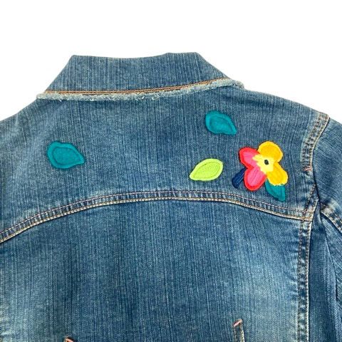 ソニアリキエル Gジャン デニムジャケット 刺繍 古着 ソニアリキエル デニムジャケット レディース 黒 お花 刺繍