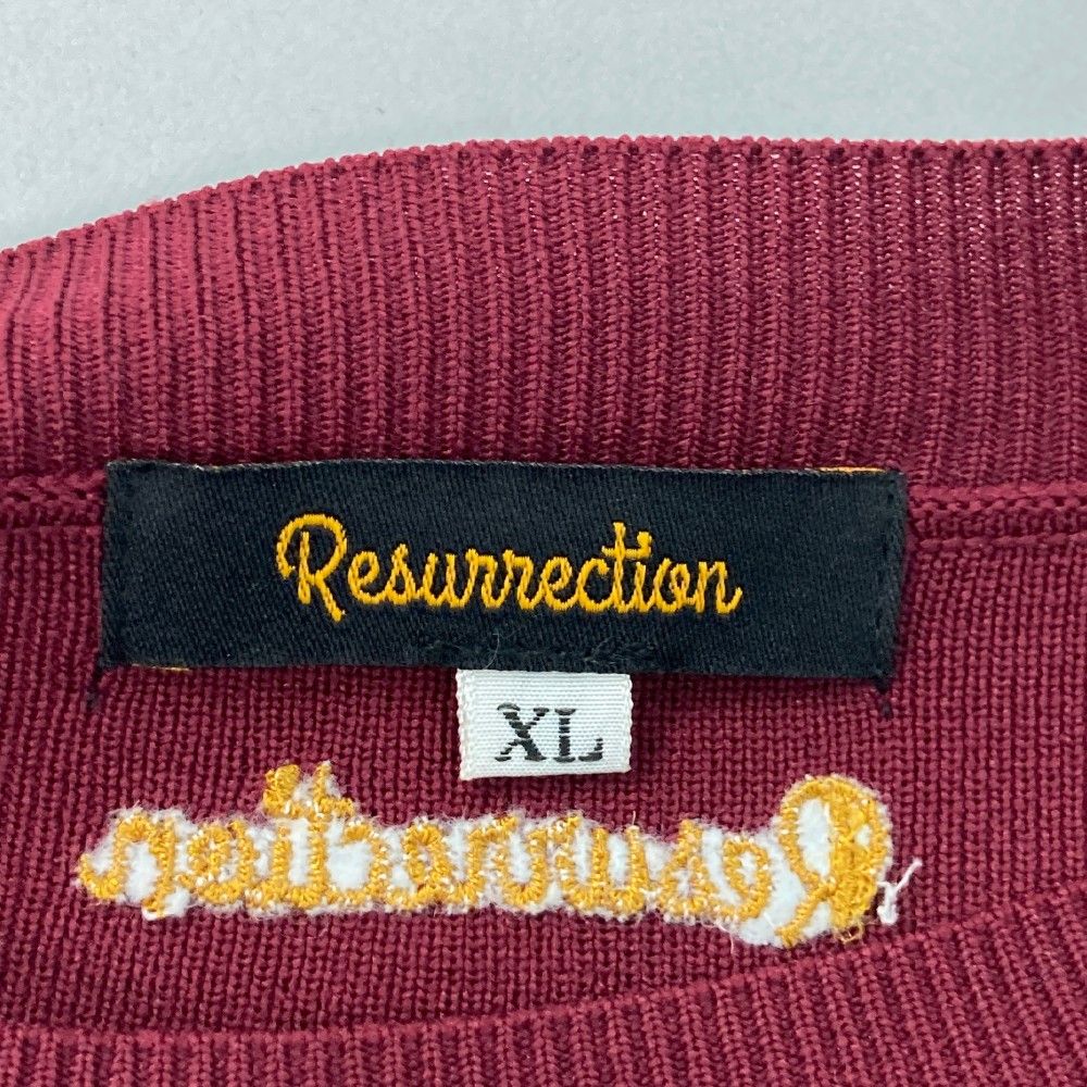 サイズ：XL RESURRECTION レザレクション  ニットセーター  レッド系 [240101437629] ゴルフウェア メンズ ストスト サイズ：XL RESURRECTION レザレクション ニットセーター レッド