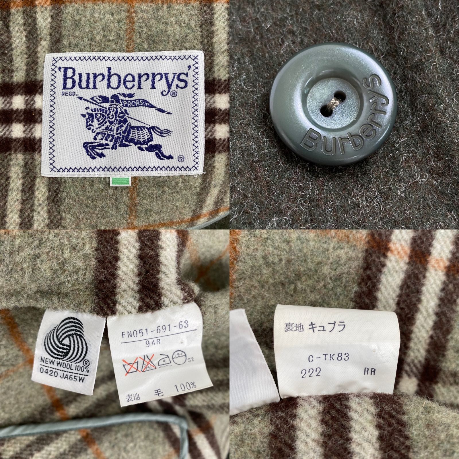 極美品】バーバリー ウールコート ノバチェック ファー Burberry 美品