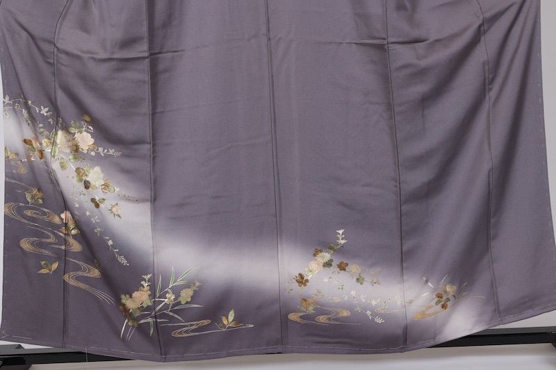 訪問着 薄紫 ゴールド グリーン ブルー 花 螺鈿 T526 - メルカリ