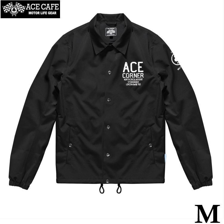 エースカフェロンドン ウォータープルーフ コーチジャケット AS2501WS ブラック Mサイズ