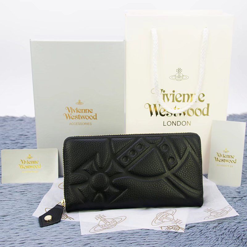 新品未使用 ヴィヴィアン 長財布 55VV311 グレー 財布 ファスナー Vivienne Westwood 未使用 ヴィヴィアンウエストウッド 長財布