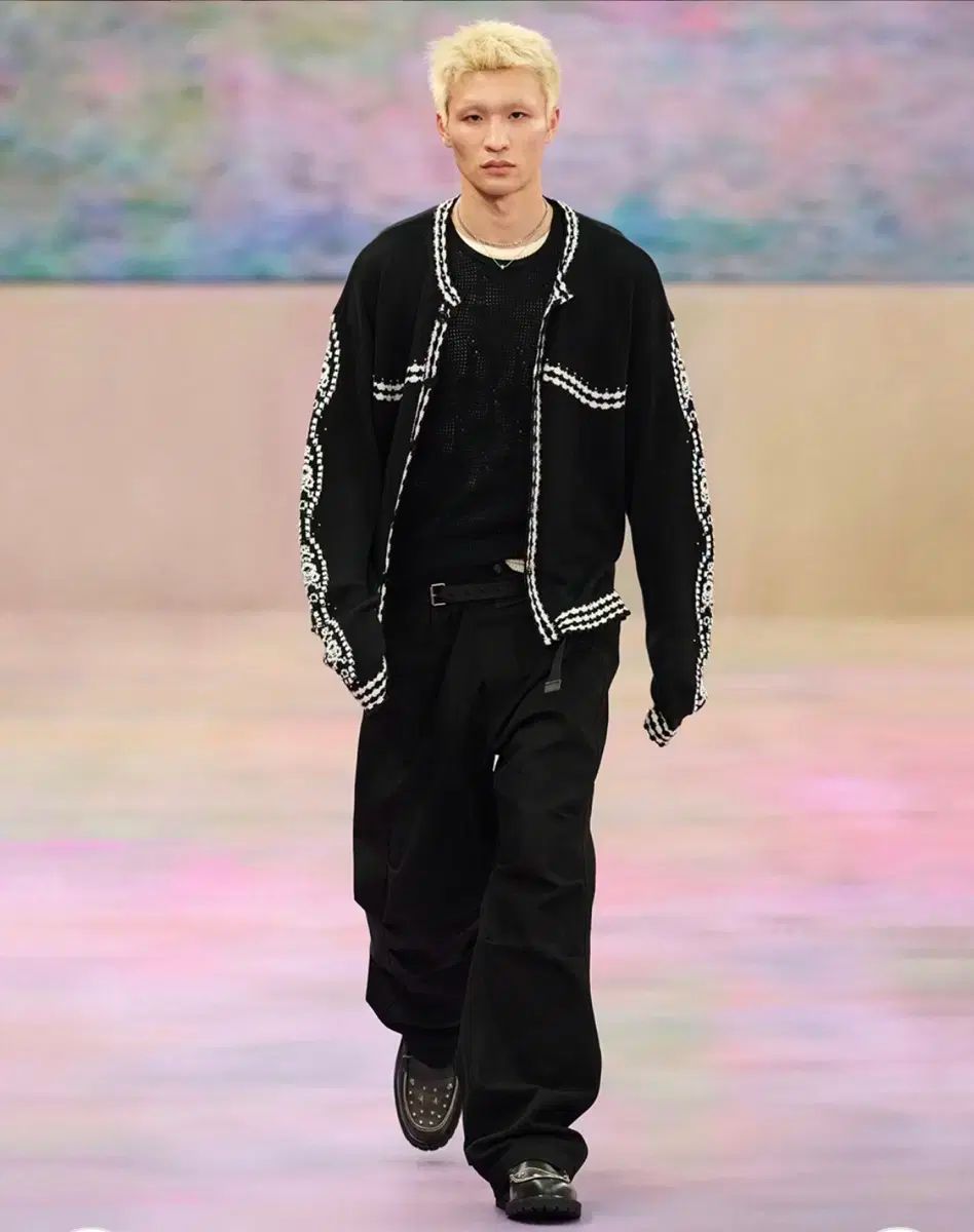 アンダースンベル FANTASIA X ラウンドネック カーディガン ブラック L