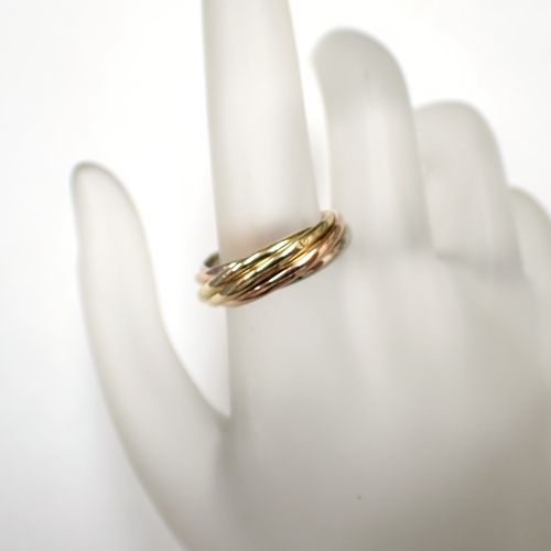 カルティエ Cartier 750 K18 YG WG PG 7.5g 52号 7連 トリニティ
