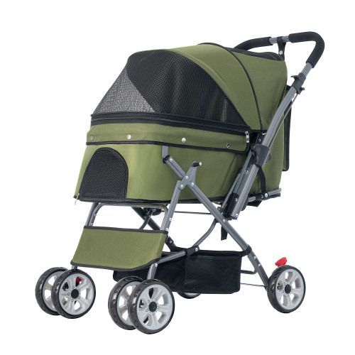 ペットカート 対面式 折りたたみ 多頭 中型犬 小型犬 猫 2way 軽量 組立簡単 工具不要 介護用 ドッグカート ペットバギー 犬 猫 動物 ペット用品 パープル yew1