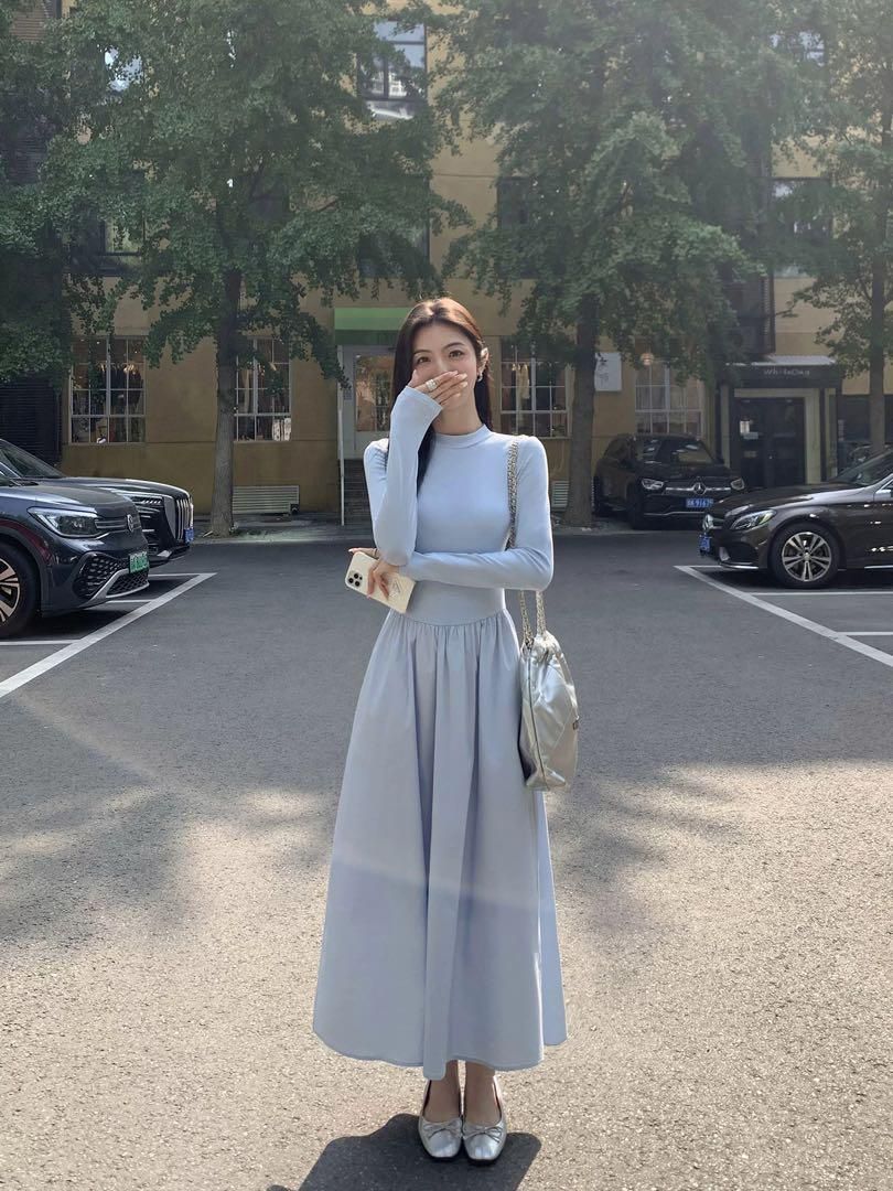 春のお出かけに 上品ニットロングドレスワンピース NEXPOTALLINN_EU