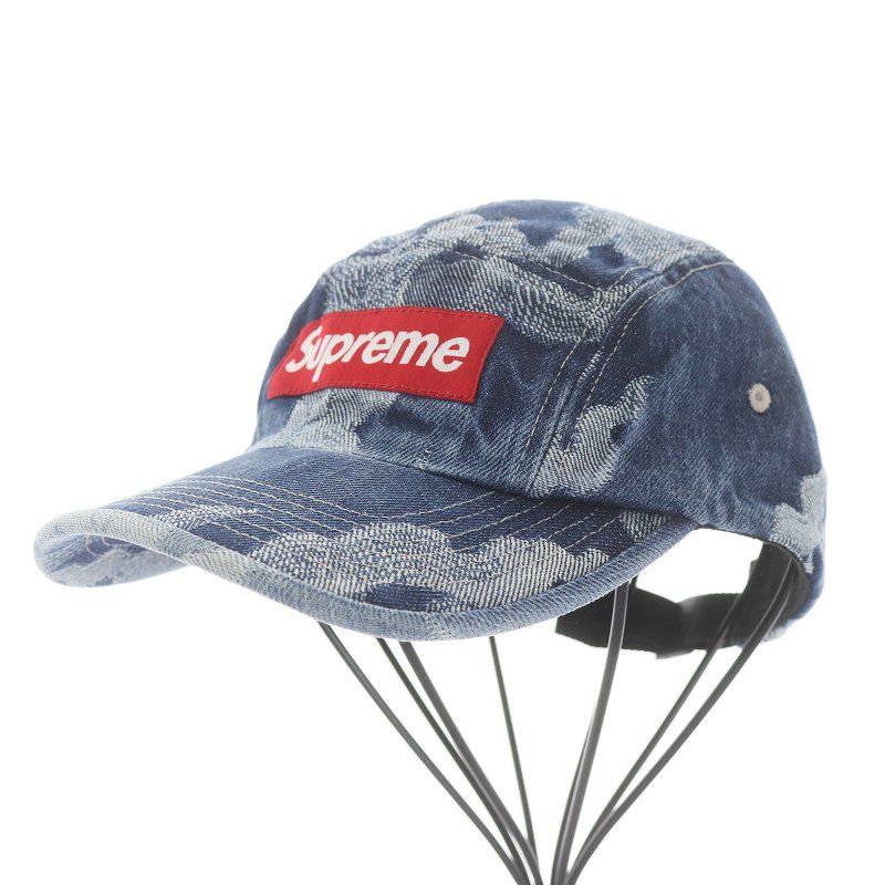 シュプリーム SUPREME 23SS Flames Jacquard Denim Camp Cap Washed