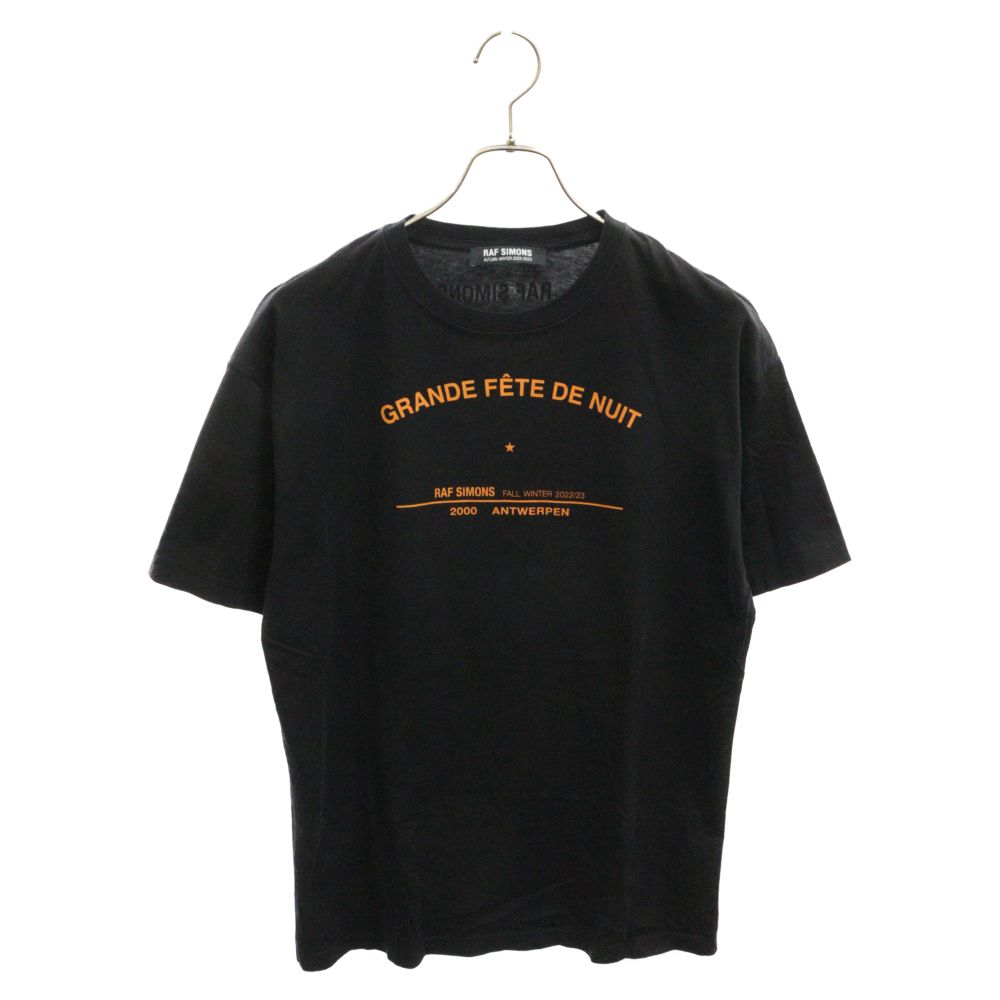 RAF SIMONS (ラフシモンズ) 22AW TOUR T-SHIRTS GRANDE FETE DE NUIT 222-M104 ツアーTシャツ グランフェッテドゥヌイト 半袖クルーネックカットソー ブラック