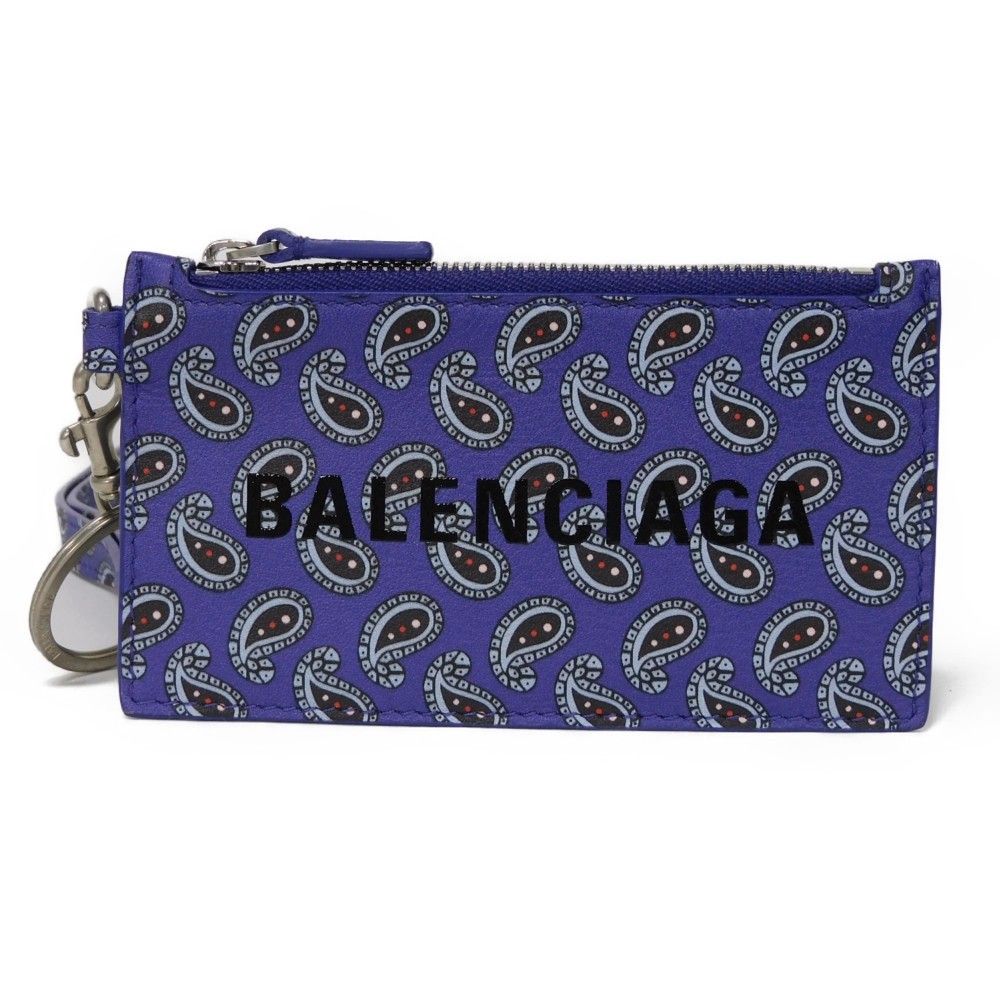 BALENCIAGA 花柄 ケース 紫 BALENCIAGA バレンシアガ ペイズリー キャッシュ カードケース