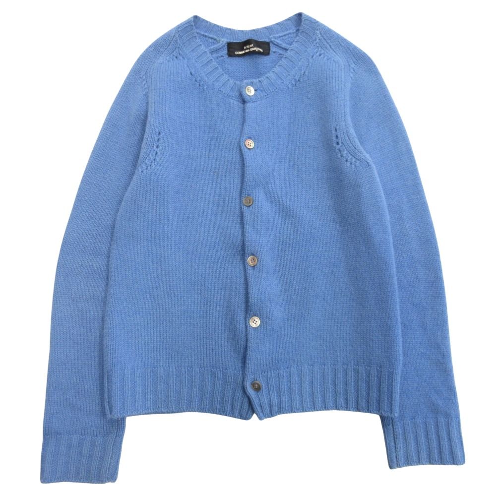 11aw tricot COMME des GARCONS トリココムデギャルソン クルーネック カーディガン ニット セーター カットソー 青 ブルー レディース 古着 中古 11aw tricot COMME des GARCONS トリココムデギャルソン クルー