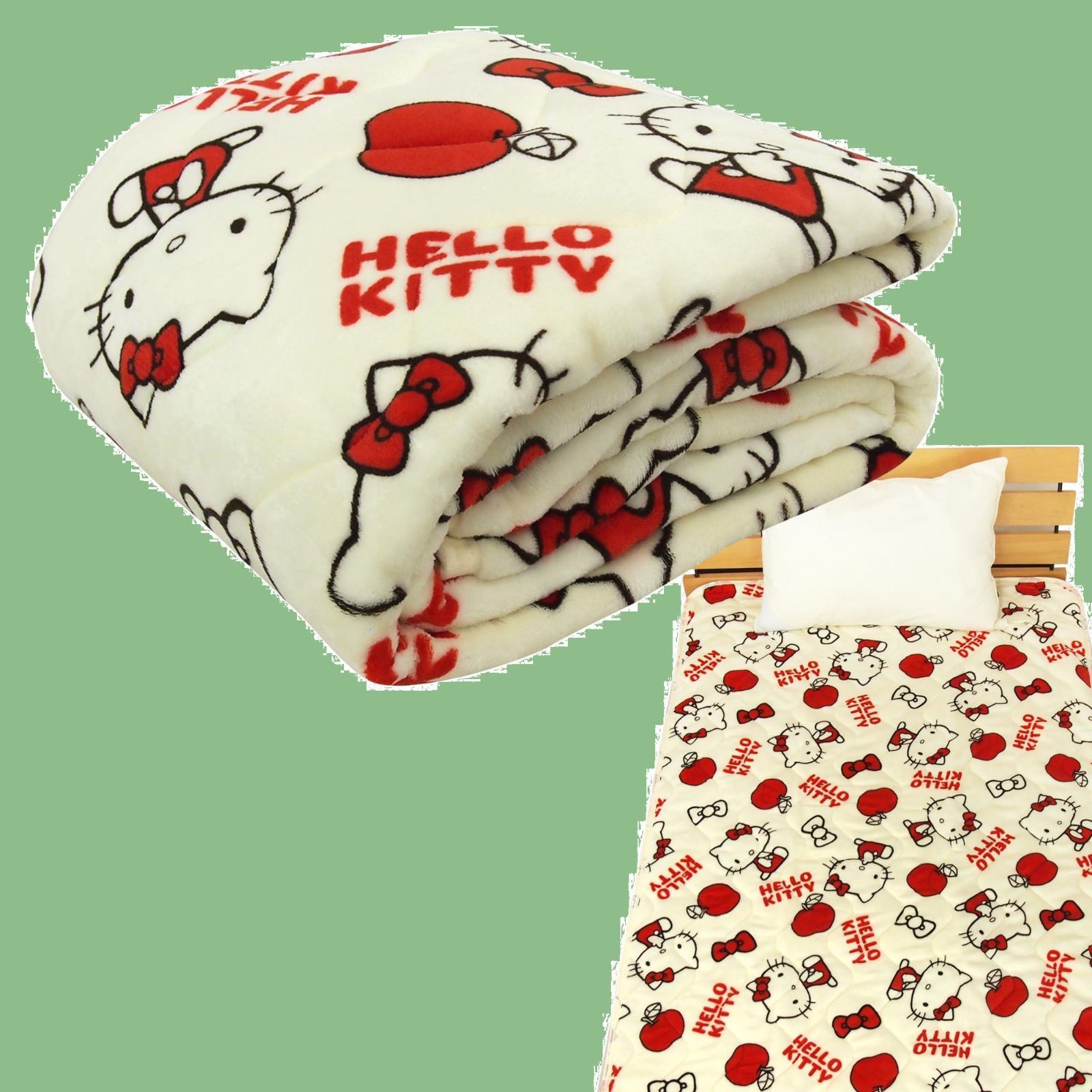 サンリオ(SANRIO) ハローキティ 敷きパッド シングル あったか フランネル シーツ ベッドシーツ しきぱっと 暖かい 敷き毛布 ベッドパッド マットレスパッド 洗える 秋用 冬用 キティちゃん グ