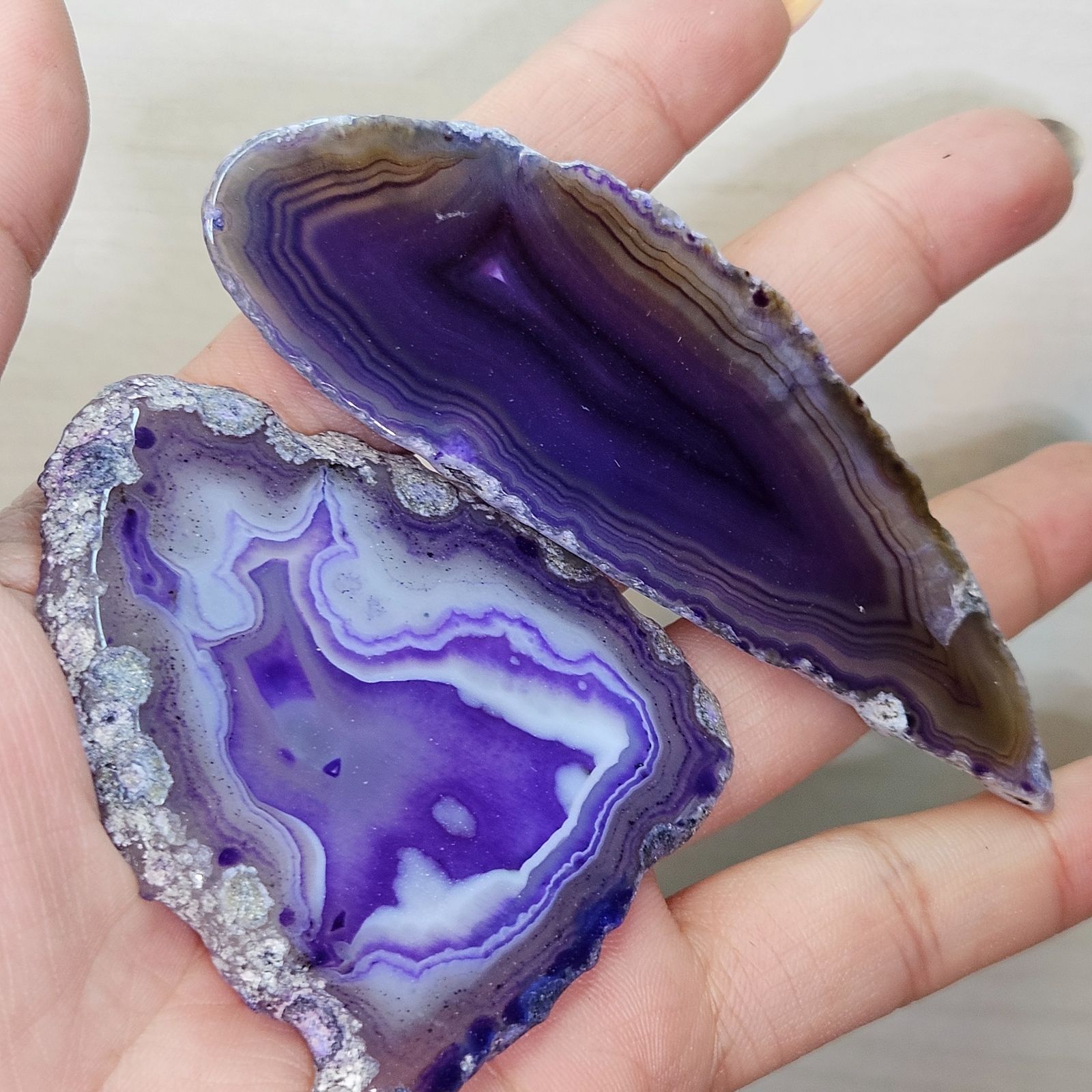 パープルアゲート　スライス　インドネシア パープルアゲート スライス インドネシア パープルアゲート スライス