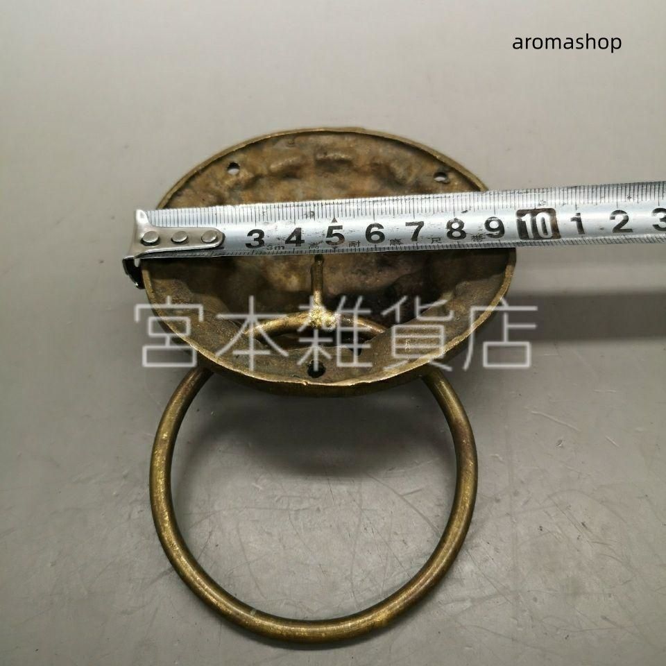 銅器 獣頭門環 獅子頭大門ノブ木戸門引環一対 装飾品 工芸品