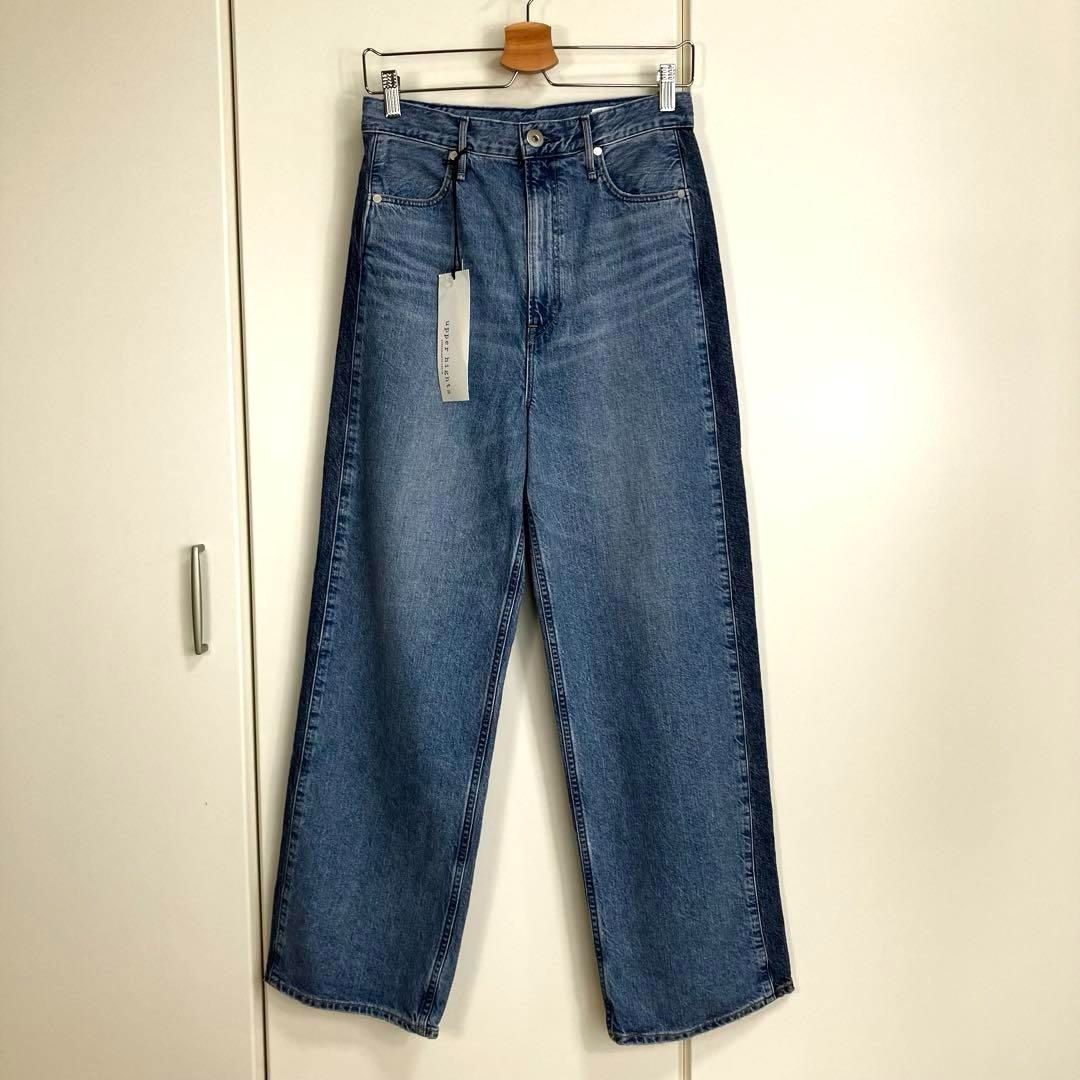 upper hights アッパーハイツ THE NIECE FLOW SIDESTRIPE ハイライズストレートデニムパンツ 24