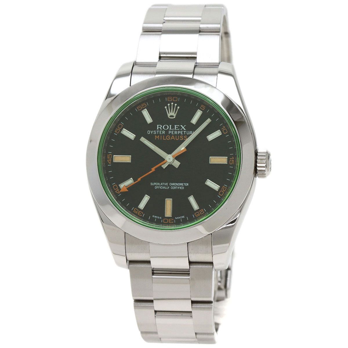 ROLEX ロレックス 116400GV ミルガウス ブラック文字盤 腕時計 SS SS