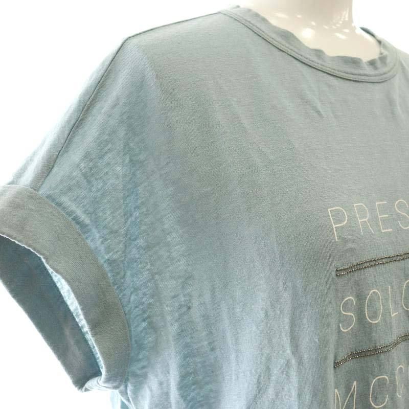 ブルネロクチネリ カットソー Tシャツ 半袖 ラインストーン コットン S ブルネロクチネリ BRUNELLO CUCINELLI 半袖 ラインストーン カットソー