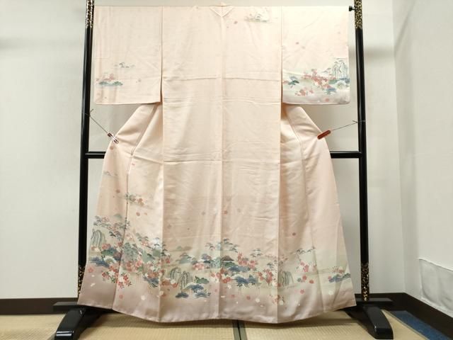 平和屋着物○訪問着 駒刺繍 飛鳥花器文 暈し染め 金彩 鬼