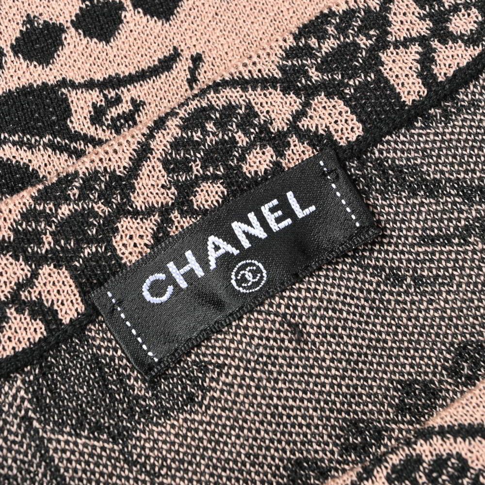 CHANEL 18C P58157K07638 ギリシャプリント ノースリーブ シルク混  