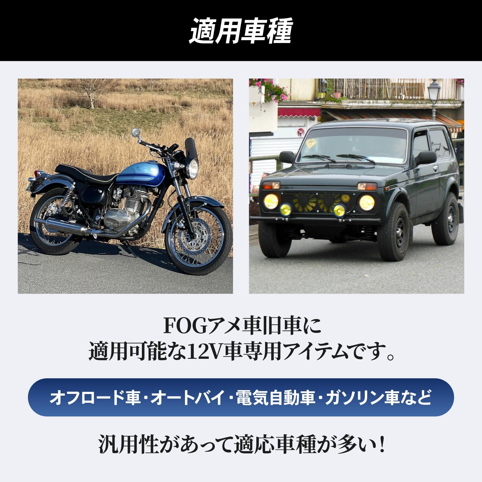 RIZES 吊り下げ 式 LED バックランプ フォグランプ ワークライト FOG アメ車 旧車 エコノライン バイク 12V 12W 8灯 フォグ  [1] - メルカリ