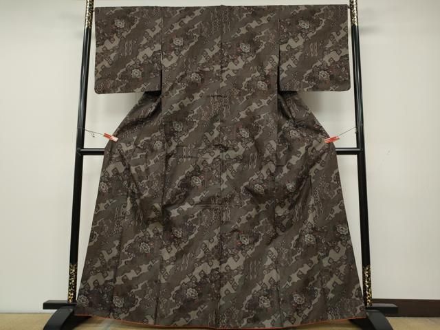 平和屋着物 本場大島紬 9マルキ 道長吉祥花文 正絹 CAAY4874ut