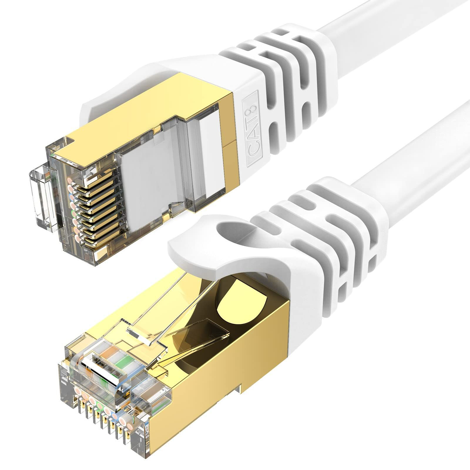50m_ホワイト lanケーブル cat8 50m PINKANG 高速 カテゴリー8 