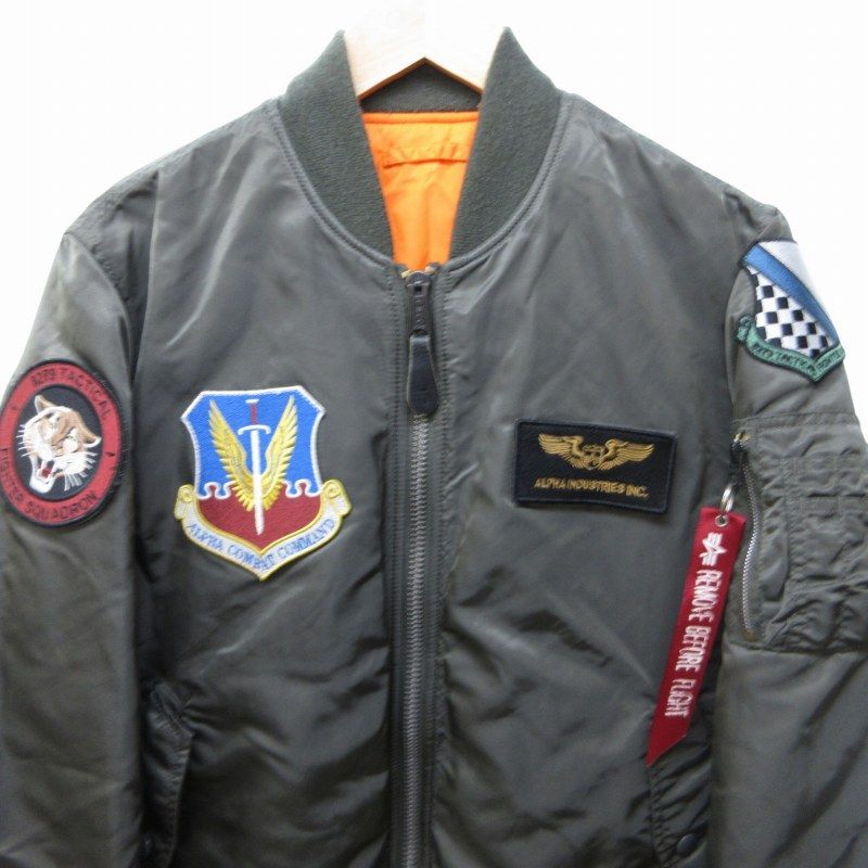 ✨リバーシブル✨美品 (M) ALPHA MA-1 黒×緑 フライトジャケット 楽天市場】ミリタリージャケット MA-1 メンズ 秋冬 おしゃれ