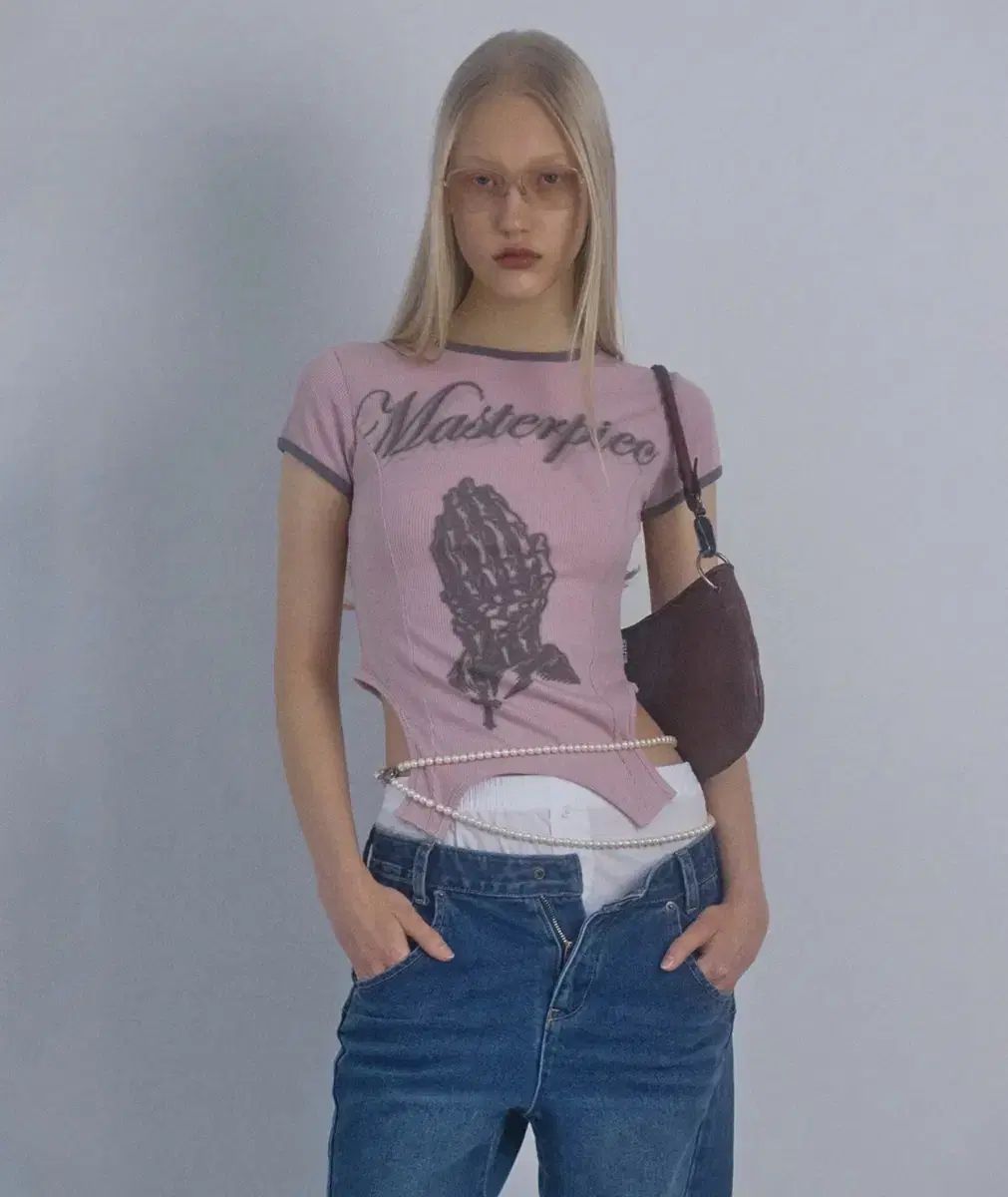 SCULPTOR(スカルプター) Corset Line Tee Baby Pink コルセット